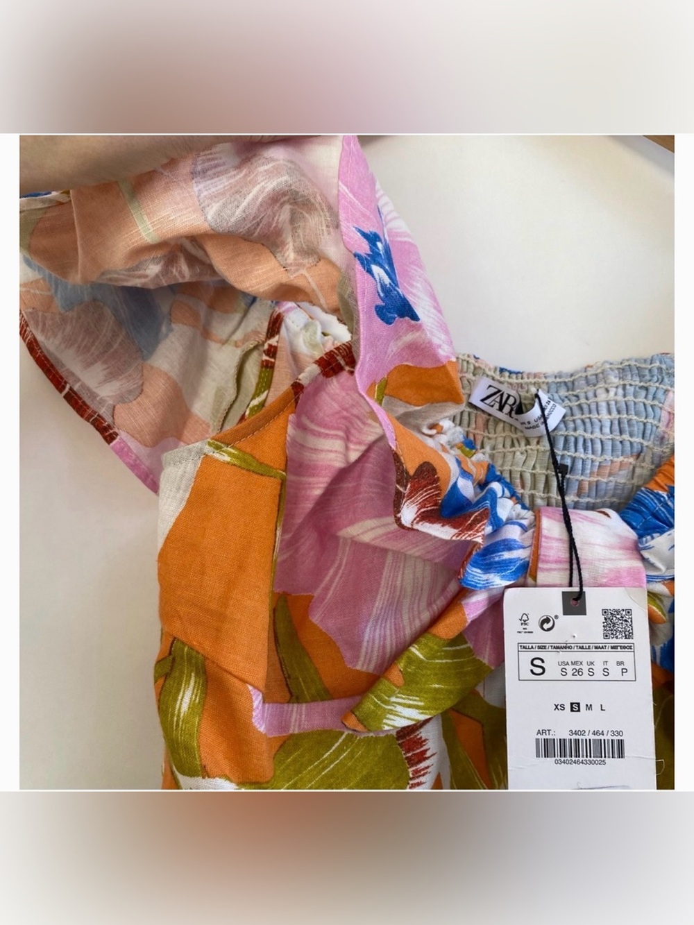 Zara Multi Color One Tier Crop Top Small NWT - Picture 2 of 4